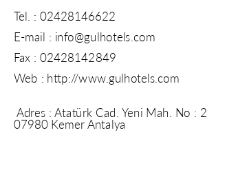 Gl Resort Hotel iletiim bilgileri